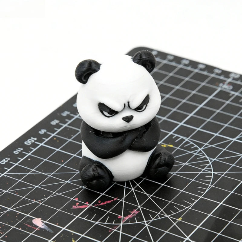 3D Printed Grumpy Panda Car Dashboard Ornament close-up view