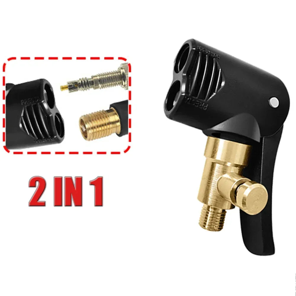 2-In-1 Bicycle Pump Nozzle Adapter | Universal Inflator Valve Connector for Car, Motorcycle, and Bik