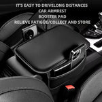 Leather Car Center Console Cover Armrest Box Mat Upgraded Armrest Box Cushion Arm Rest Mat with Side Storage Pocket
