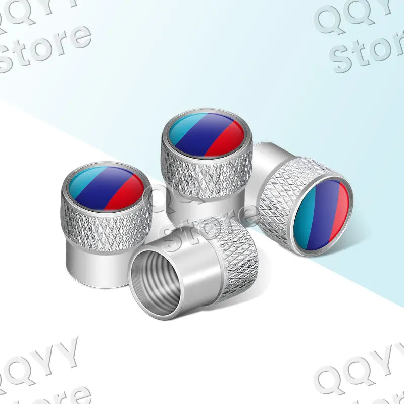 4pcs Metal Alloy Car Wheel Tire Valve Caps | Waterproof Dustproof Tire Stem Covers lifestyle view