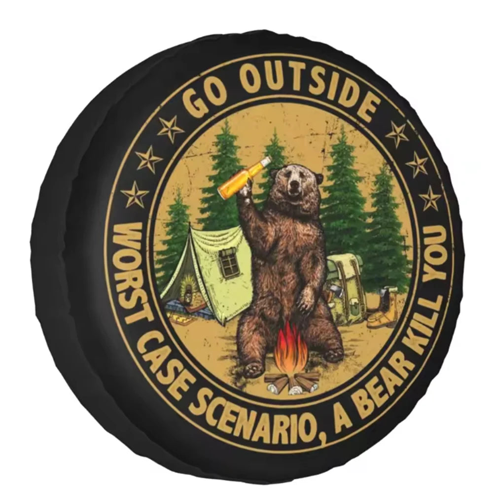Custom Spare Tire Cover for SUV Truck Jeep | Mountain River PVC 13-18 Inch detail view