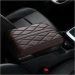 Center Console Arm Rest Protection Cushion Car Armrest Mat Wave Embroider PU Leather Auto Armrests Storage Box Cover Pad