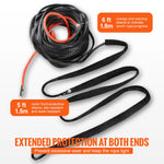 SucceBuy 26500/32000Lbs Synthetic Winch Rope Truck Boat Replacement Line Cable Rope with Forged Hook ATV Car Outdoor Accessories