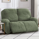1/2/3 Seater Split Recliner Sofa Covers Solid Color Elastic Chair Cover with Side Pocket Removable Armchair Slipcover for Home