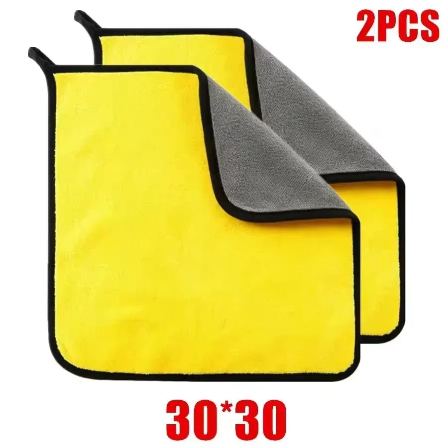 Double Layer Wash Cloth Microfiber Car Cleaning Towels 30X60cm 1/2/3/6/10pcs Soft Qui alternate view