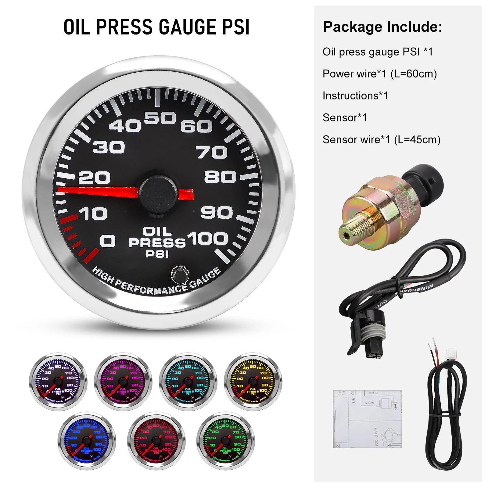12V 52mm 7-Color Car Gauge Set | Universal Multi-Function Gauge for Boost, Temperatur lifestyle view