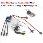 Full Metal Gearbox 2322 2600KV Brushless Motor AM32 45A ESC Adjuster 21g Servo for 1/12 RC Car Crawler MN82 MN78 MN168 MN99 MN98