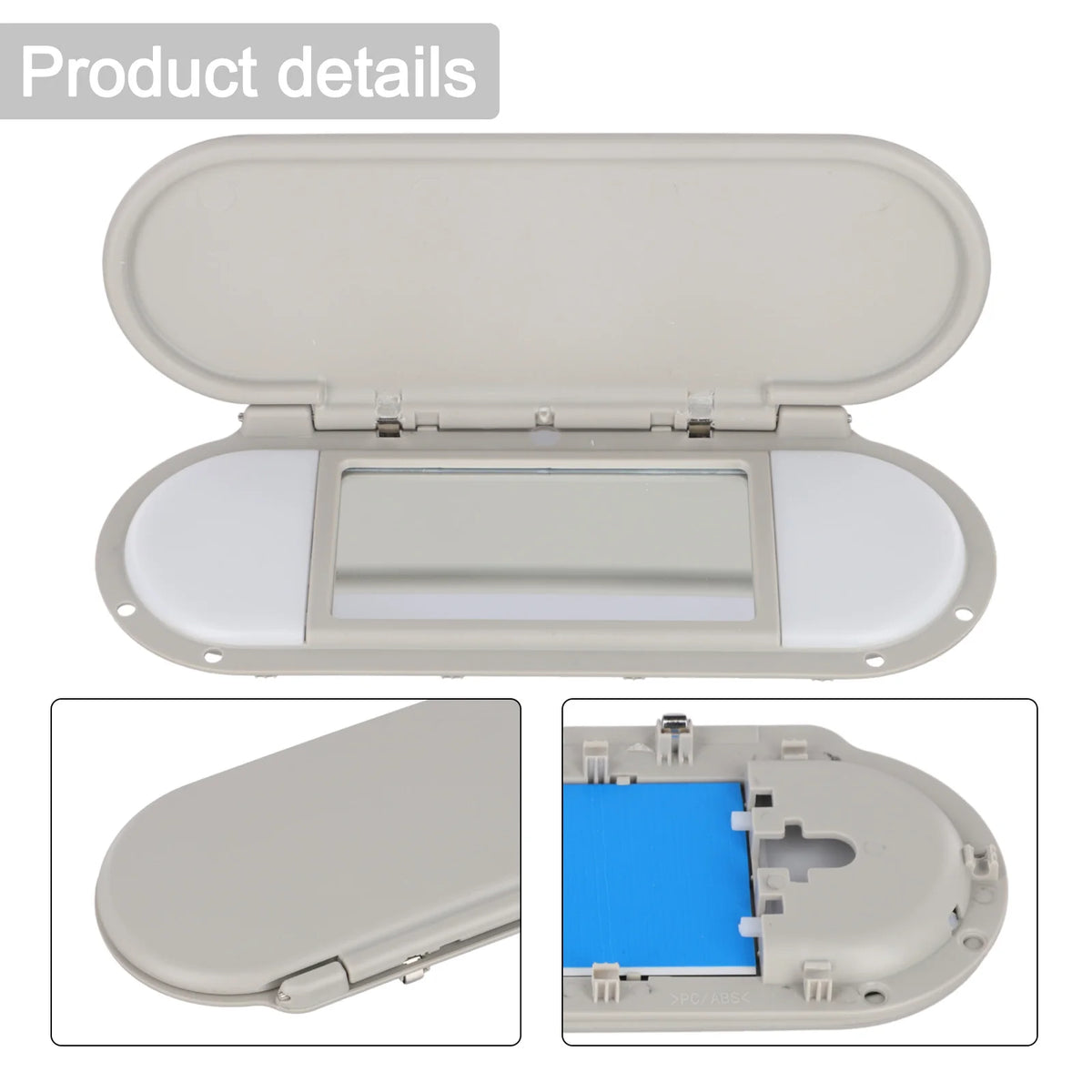 Gray Sun Visor Vanity Mirror Cover For For Mini For Cooper F56 2015-2022 ABS Plastic Replacement Interior Accessories