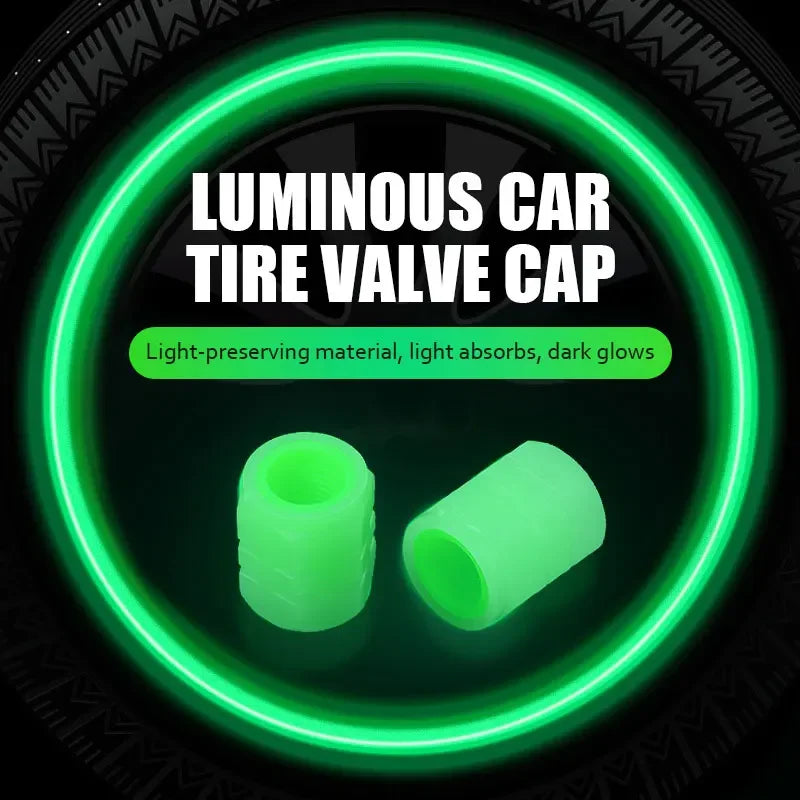 Glow-in-the-Dark Tire Valve Caps | Luminous Car Motorcycle Accessories