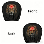 2pcs Portrait Printed Car Headrest Covers | 100% Polyester Universal Fit for Cars, Truck detail view
