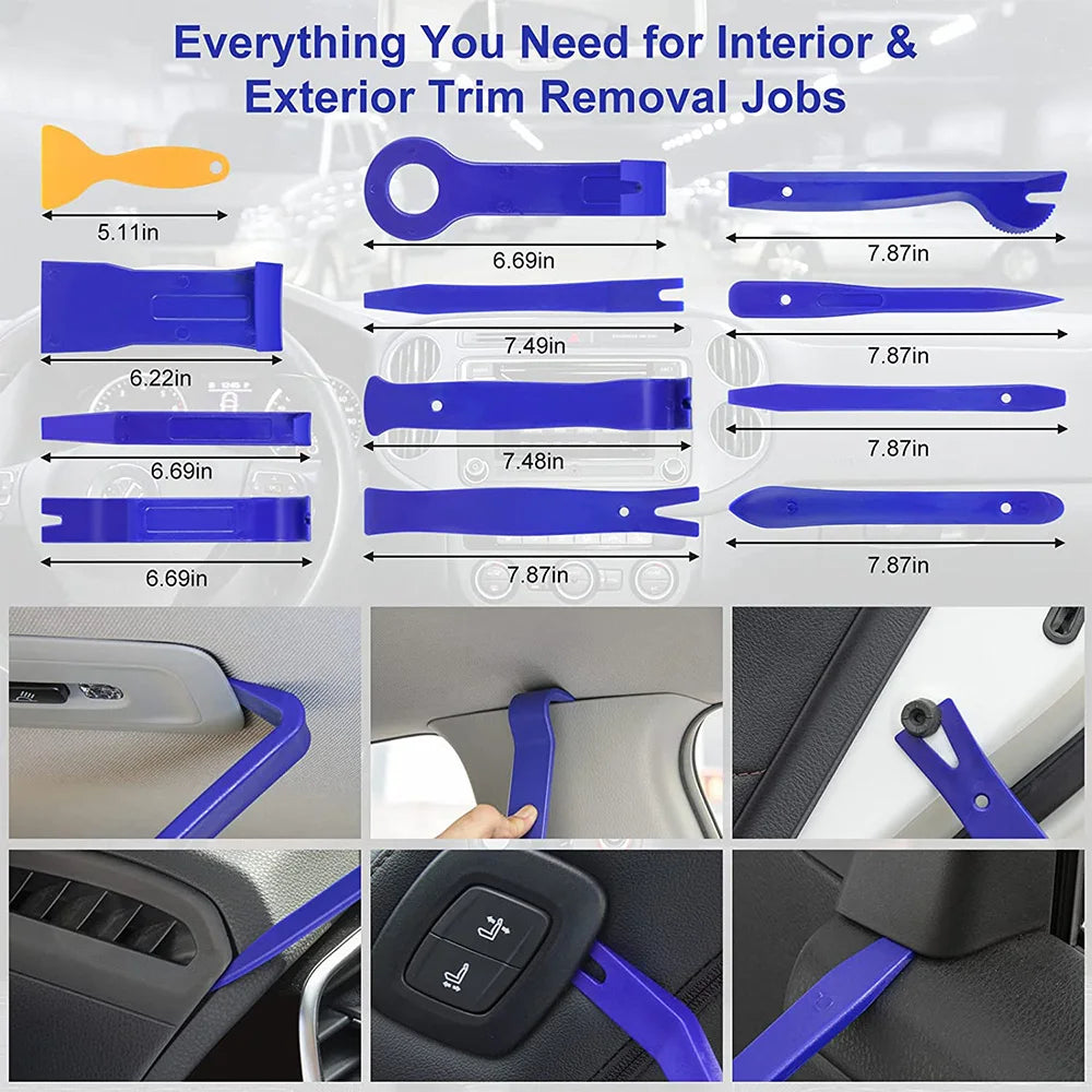 43pcs Hand Tool Set Pry Disassembly Tool Interior Door Clip Panel Trim Dashboard Removal detail view