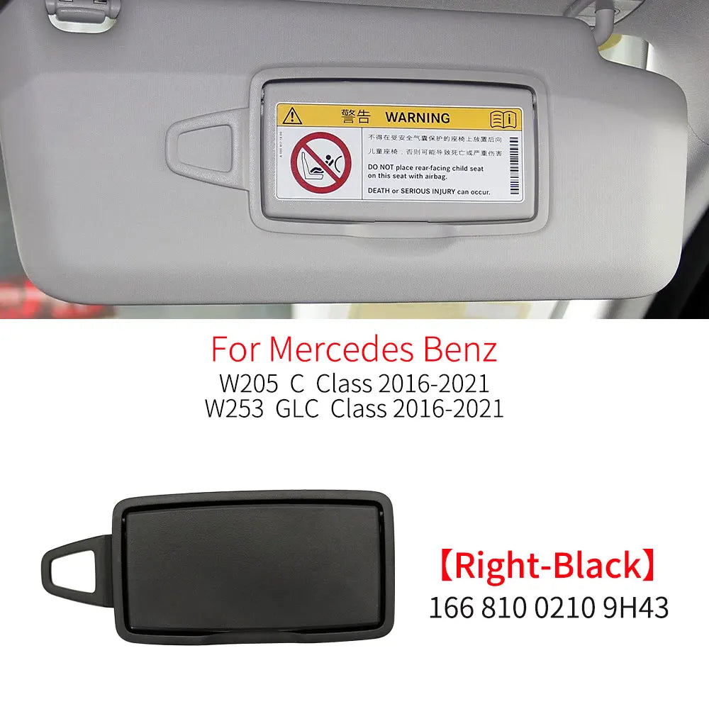 Car Interior Front Sun Shade Visor Makeup Cosmetic Mirror Cover For Mercedes Benz C GLC Class W205  W253 C180 C200 GLC260 GLC300