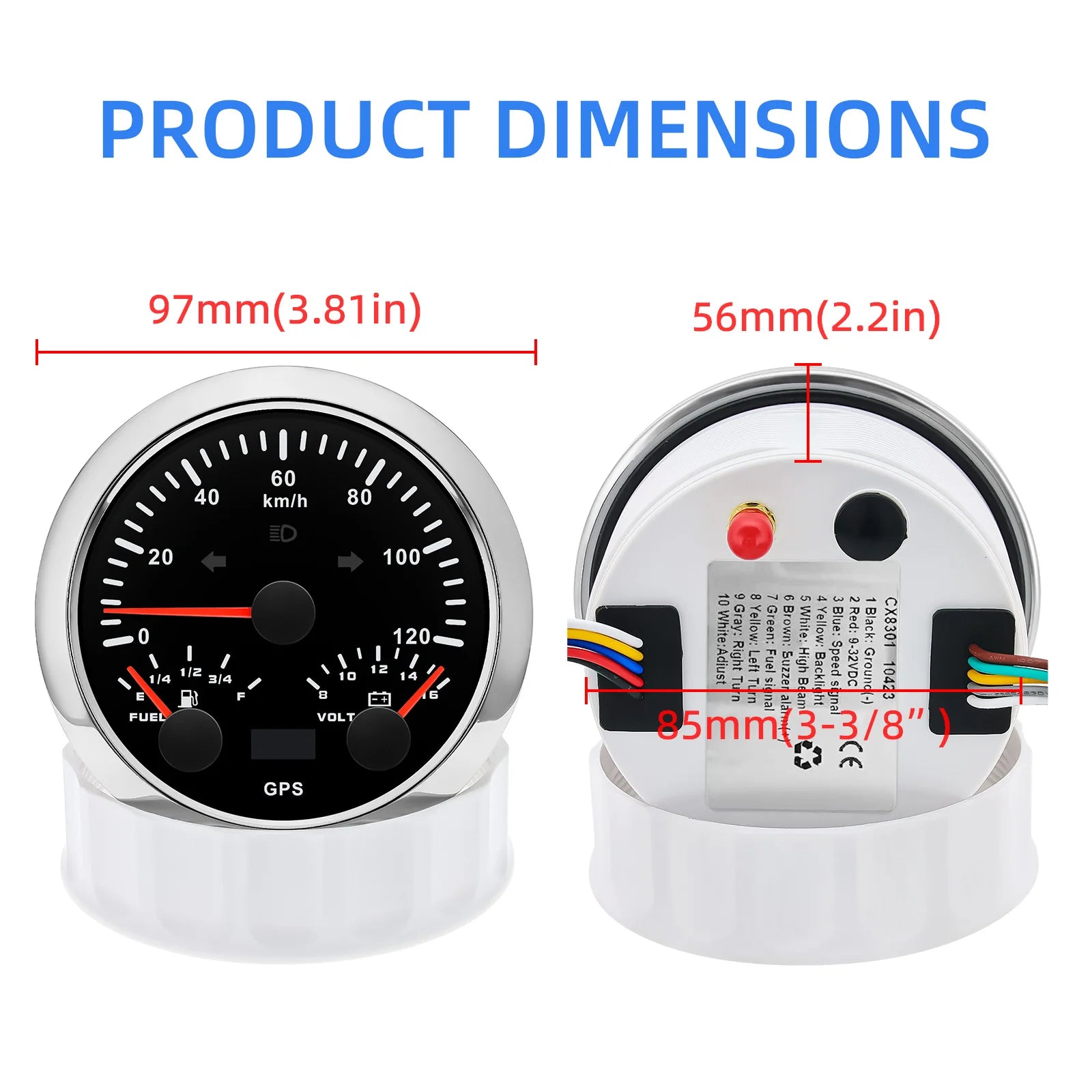 85mm 3 in 1 GPS Speedometer, Fuel Level Gauge, and Voltmeter | 12V/24V for Car, Marin lifestyle view