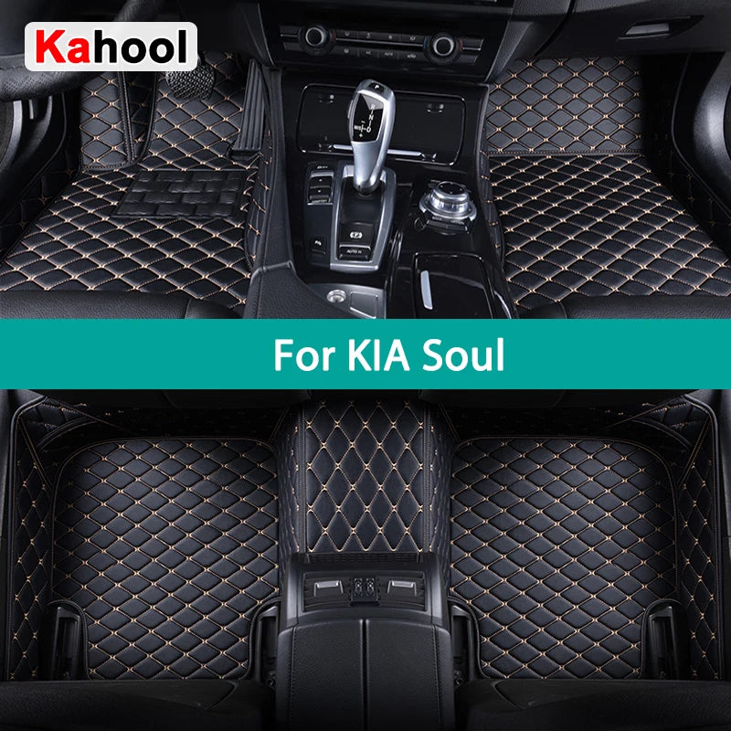 KAHOOL Custom Car Floor Mats For KIA Soul Auto Carpets Foot Coche Accessorie