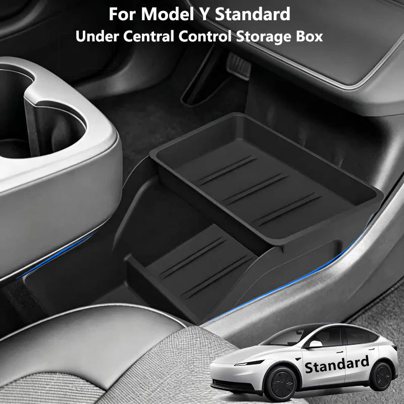 for Tesla Model Y Standard 2026 Accessories Center Console Storage Organizer Box Armrest Box Storage Tray Protection Mat