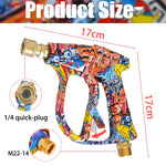 Graffiti Design High Pressure Washer Gun | 4350PSI Multi-Functional Tool with Foam Bottl detail view