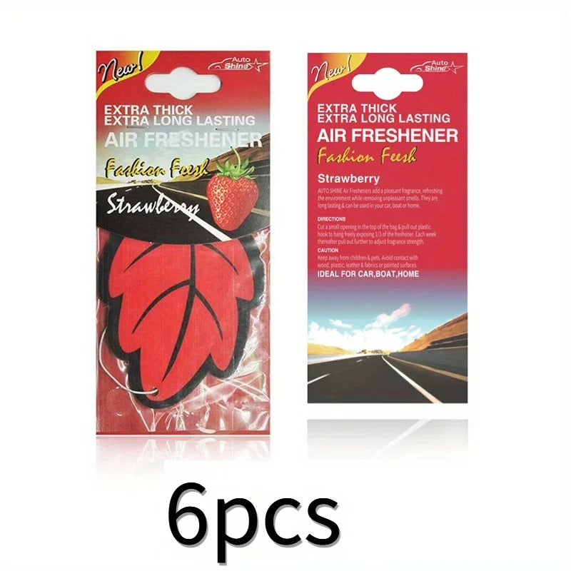 Natural Scented Tea Paper Car Air Freshener | Leaf Shape Hanging Vanilla Perfume alternate view