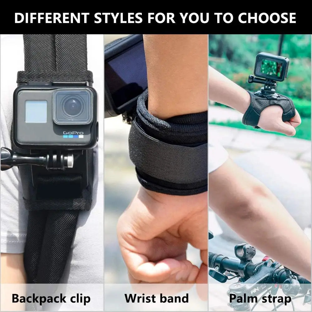 360 Degree Rotation Hand Strap Mount for GoPro 13 12 11 10 9 Hand Glove Wrist Strap M lifestyle view