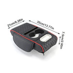Car Armrest Storage Box, Car Center Console Organizer, Armrest Heightening Cushion With Cup Holder Armrest Storage Organizer Box