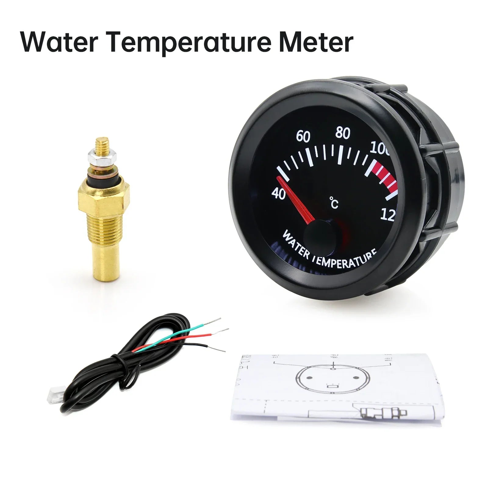 2'' 52MM 12V Car Gauge Water / Oil Temp With Temp Sensor Volt BAR PSI Oil Press With Sensor Vacuum Boost BAR Air Fuel Ratio EGT