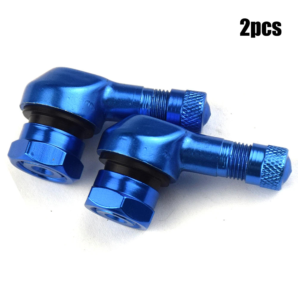 2PCS CNC Motorcycle 90 Degree Angle Valve Stems | Aluminum Tubeless Tire Pressure Che lifestyle view