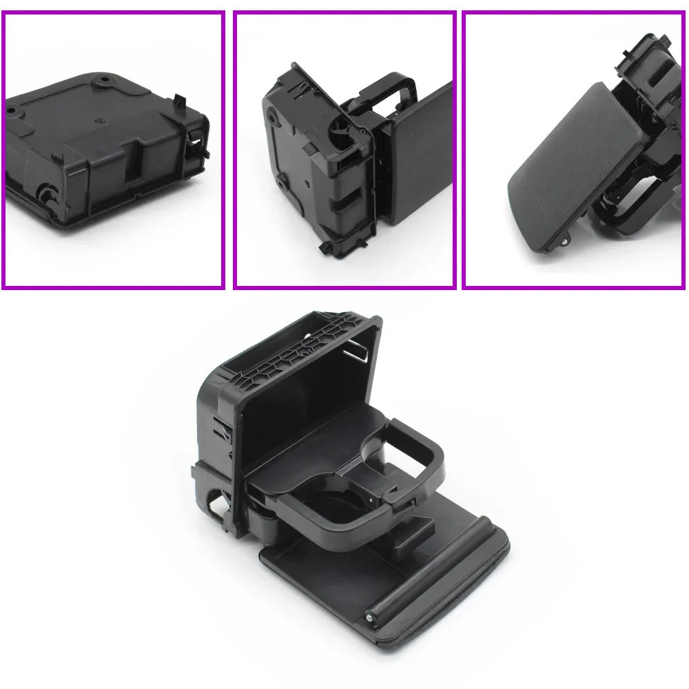 Jetta Golf GTI MK5 MK6 EOS Rabbit Car Black Rear Armrest Central Console Cup Holder F alternate view