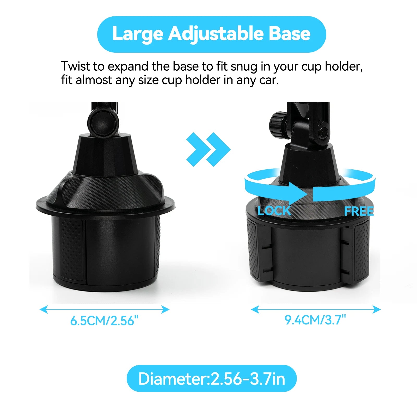 Universal 360° Car Cup Holder Phone Mount | Adjustable Long Arm Smartphone Stand alternate view