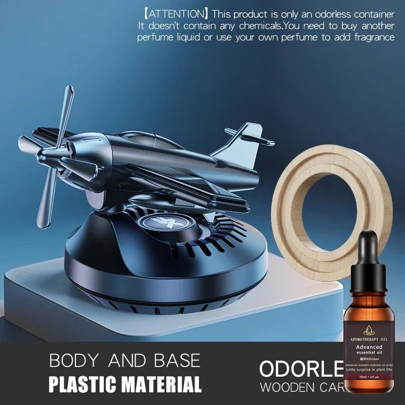 Solar Car Air Freshener Helicopter Ornament | Rotating Propeller Auto Diffuser alternate view