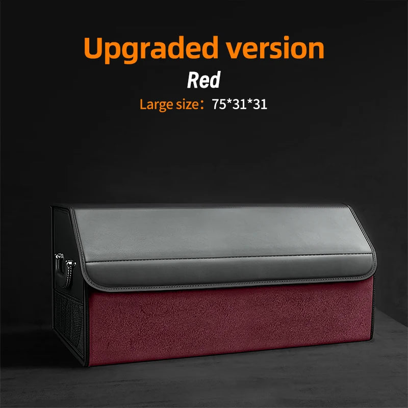 Car Trunk Organizer – Large Capacity Suede Foldable Storage Box (3 Sizes, 10 Colors) close-up view