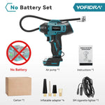 YOFIDRA Electric Air Pump Tire Inflator High Pressure Digital Display Multifunct Car Air Compressor Tool For Makita Battery Pin