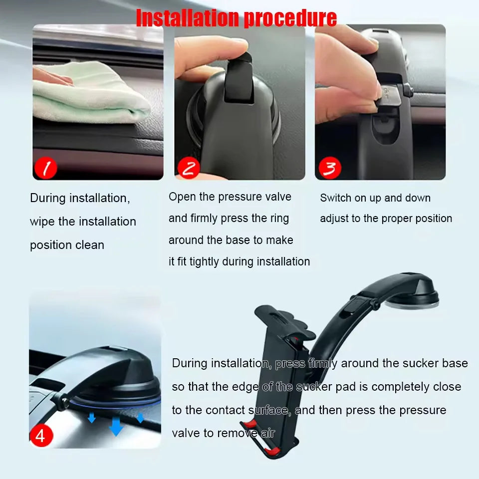 Strong Sucker Car Tablet Holder Mount for Samsung Galaxy Z Fold 4 3 2 IPhone IPad Mini Air GPS Stand Soporte Tablet Coche