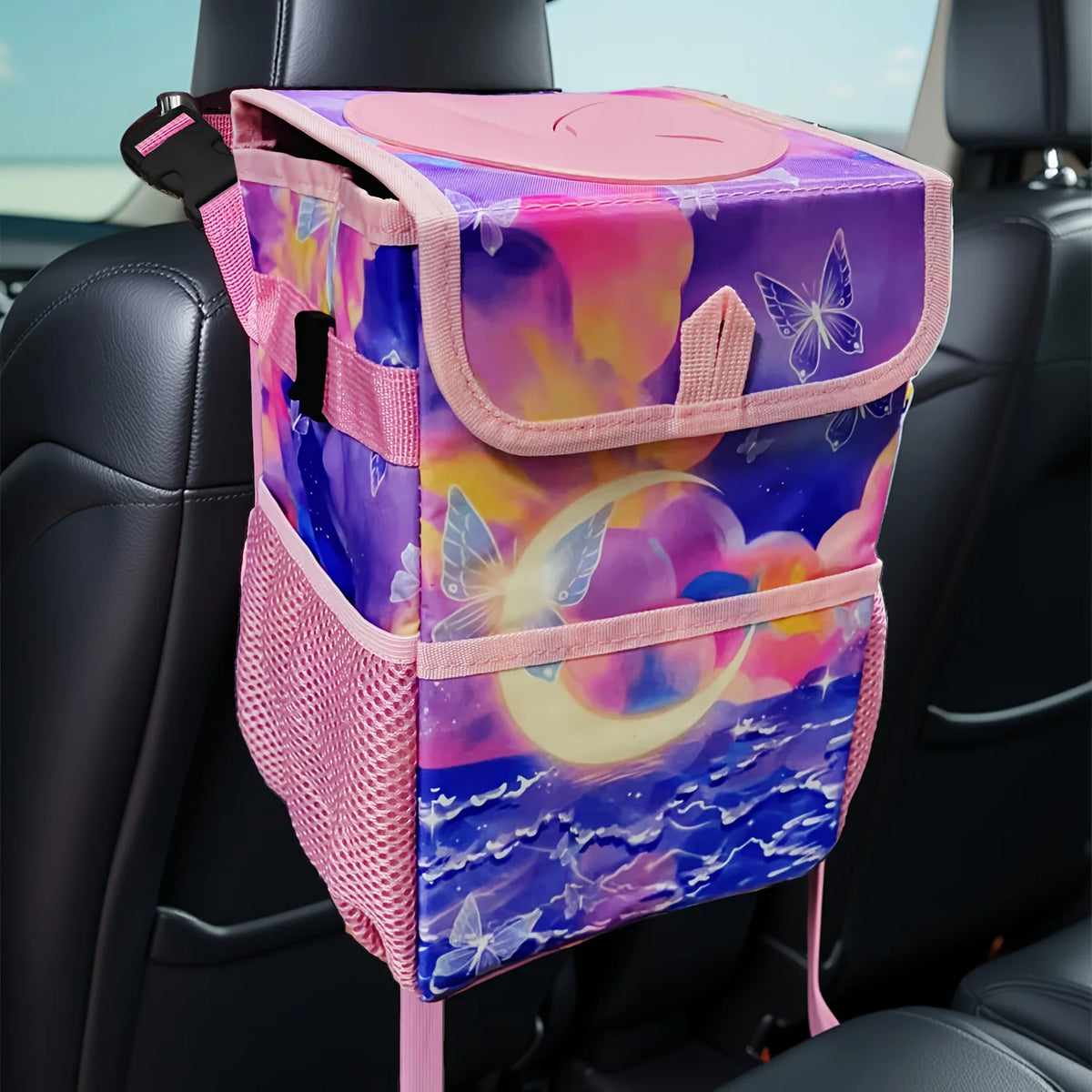 3-in-1 Car Trash Can with Lid & Waterproof Storage Bag alternate view