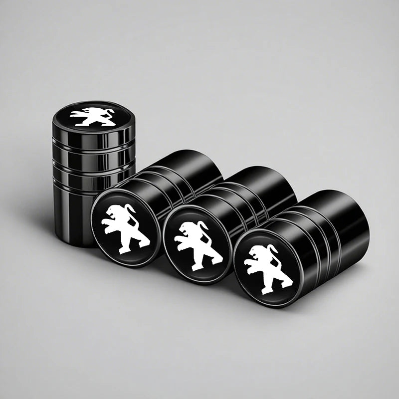 4Pcs Peugeot Logo Car Tyre Valve Caps | Aluminum Alloy Wheel Accessories for Peugeot Mod detail view