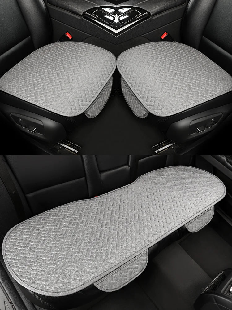 Car Seat Cushion, All Season Universal Linen Car Seat Cushion Cover, Anti Slip, Wea additional angle