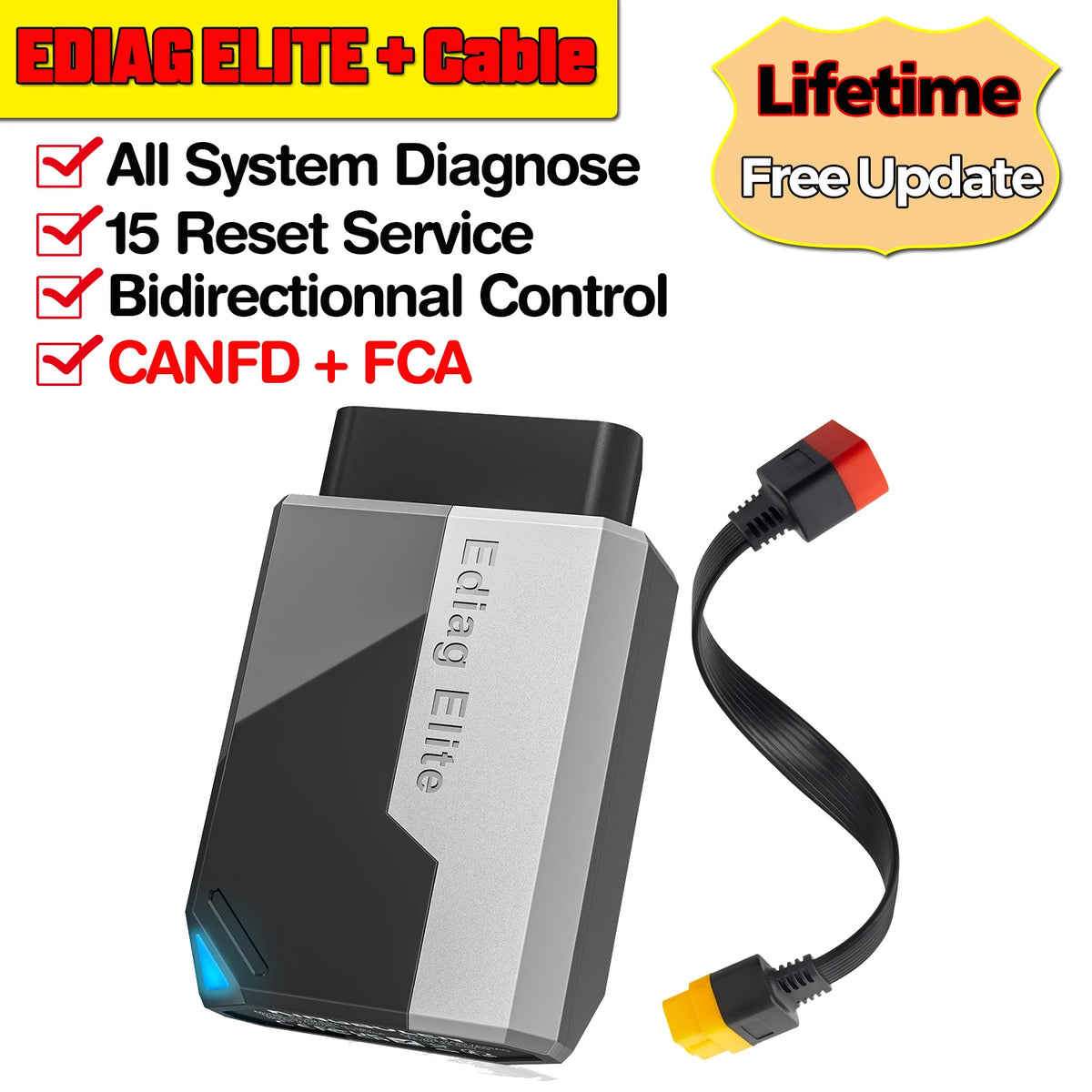 WholeSale [Lifetim Free Update] KINGBOLEN EDIAG ELITE Auto Diagnostic Tools Full System Bidirectionnal 15 Service OBD2 Scanner