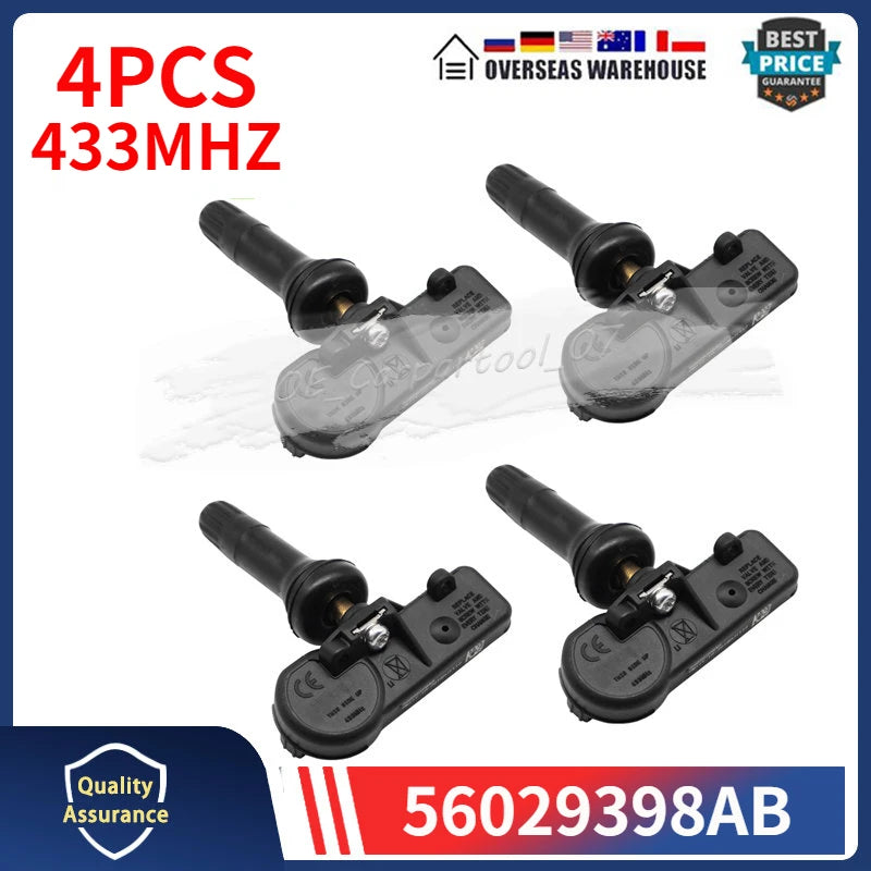 4PCS Tire Pressure Monitor Sensor 56029398AB 68241067AA For Chrysler Voyager Dodge Durango Jeep Gran
