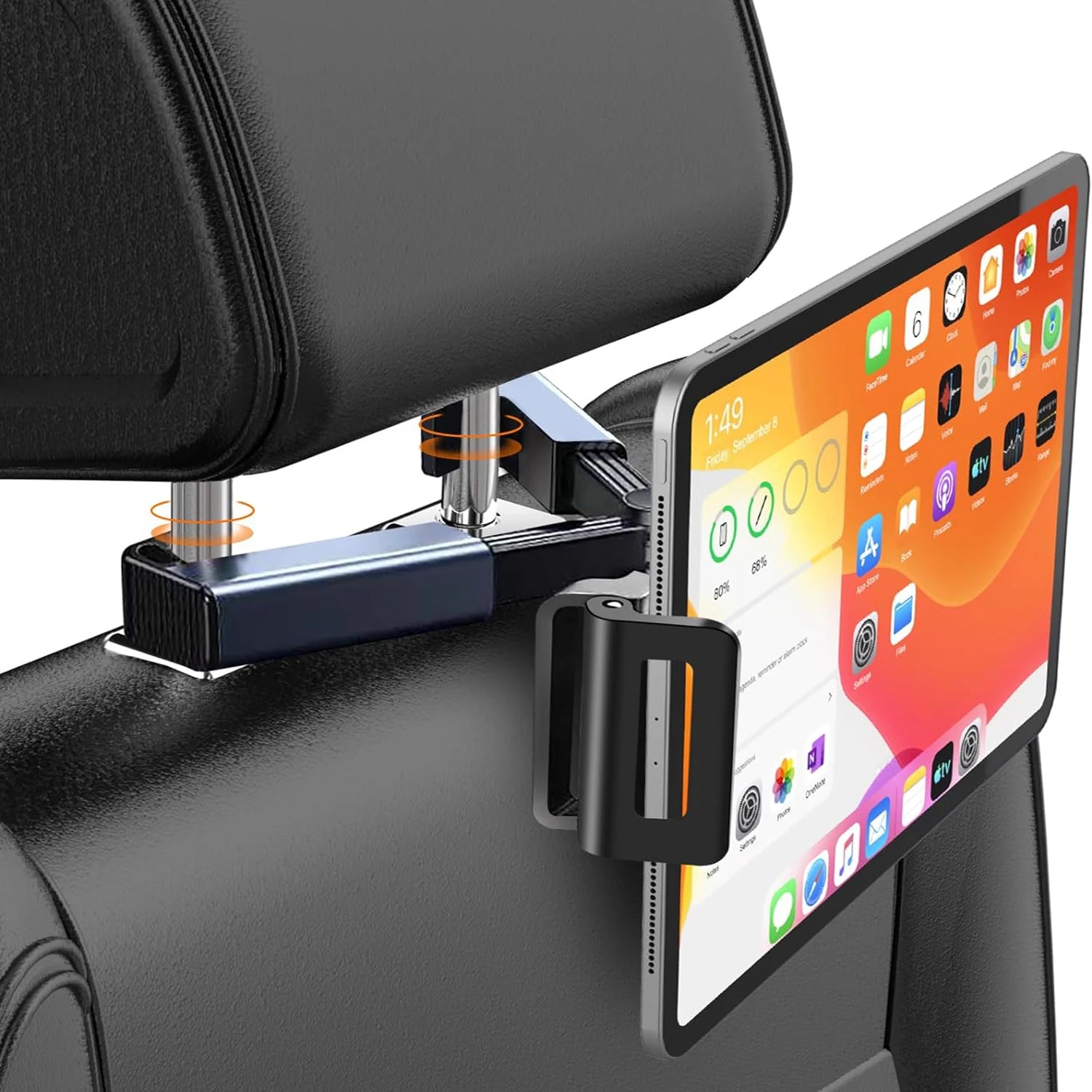 360° Rotating Car Headrest Mount | Universal Phone and Tablet Holder for 4.7-13 Inch Screens