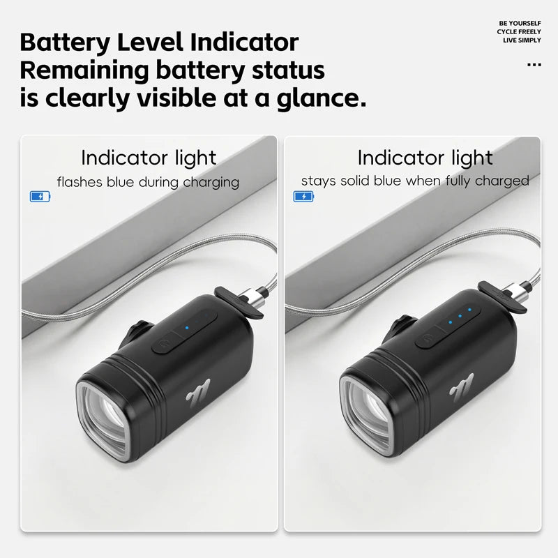 WEST BIKING 1300LM Bike Light USB Rechargeable Waterproof LED Mini Headlight Foldin additional angle