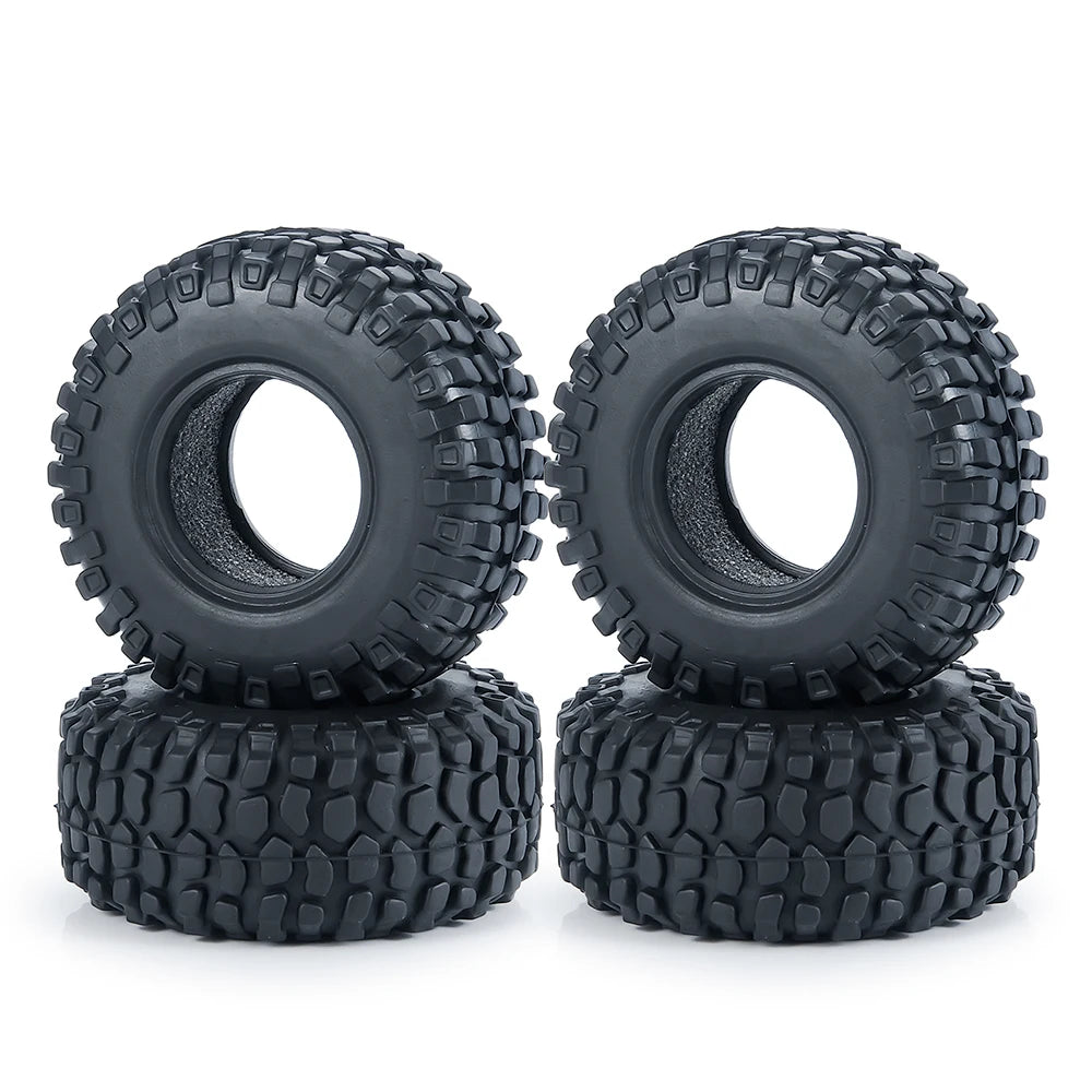 Rubber Mud Terrain Tires 4PCS 1.0" for 1/18 1/24 Axial SCX24 TRX4M Micro Crawler detail view
