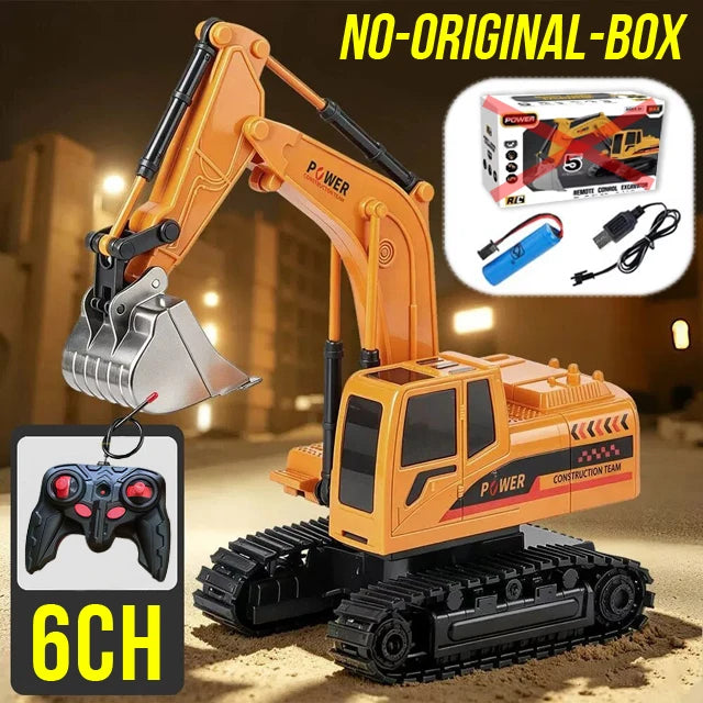 RC Excavator 2.4Ghz 6 Channel 1:24 RC Engineering Car Alloy And Plastic Excavator B additional angle