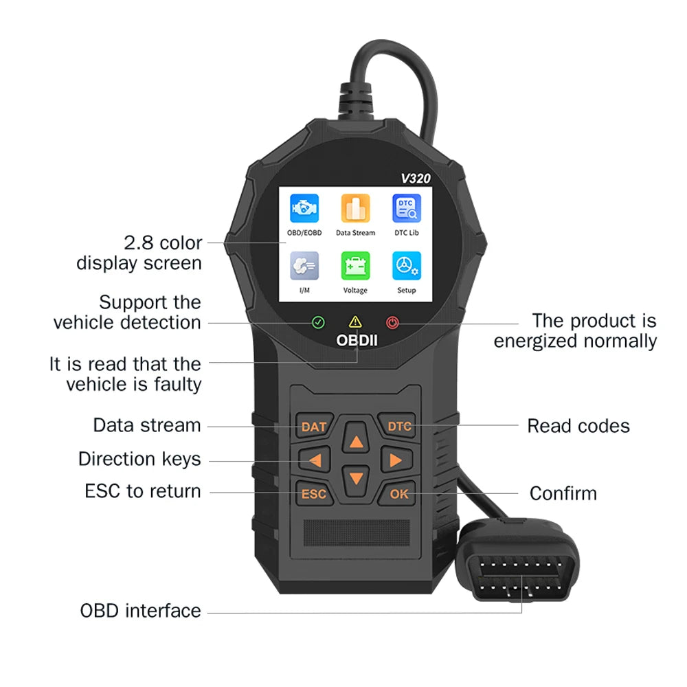 V320 Car Scanner Diagnostic Tool Check Engine Code Reader Obd2 Scanner for All Cars alternate view