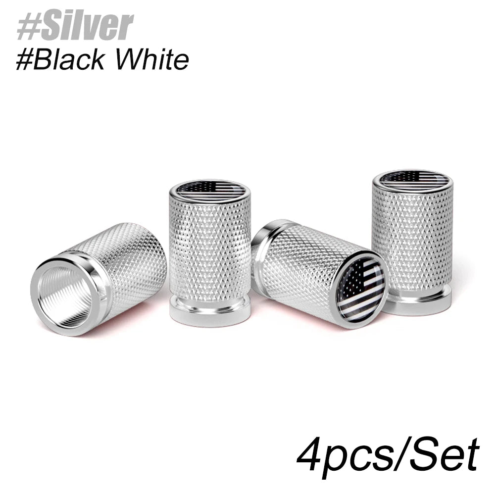 4Pcs American Flag Car Valve Stem Caps | Universal Tire Dust Caps for Cars, SUVs, Tru alternate view