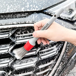 AUTOBRIGHT 5pcs Car Wash Brushes High quality soft brush Dense Bristles Car Detailing Clean Interior Wheel Silver Brush set Tool