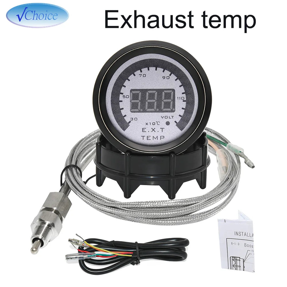 52mm Digital Car Gauge Set | AFR Tachometer Voltmeter Boost Vacuum Water Temp Oil Temp O detail view