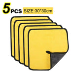 Car Wash Microfiber Towel 30x30/60CM Car Cleaning Drying Cloth Hemming Car Care Cloth close-up view