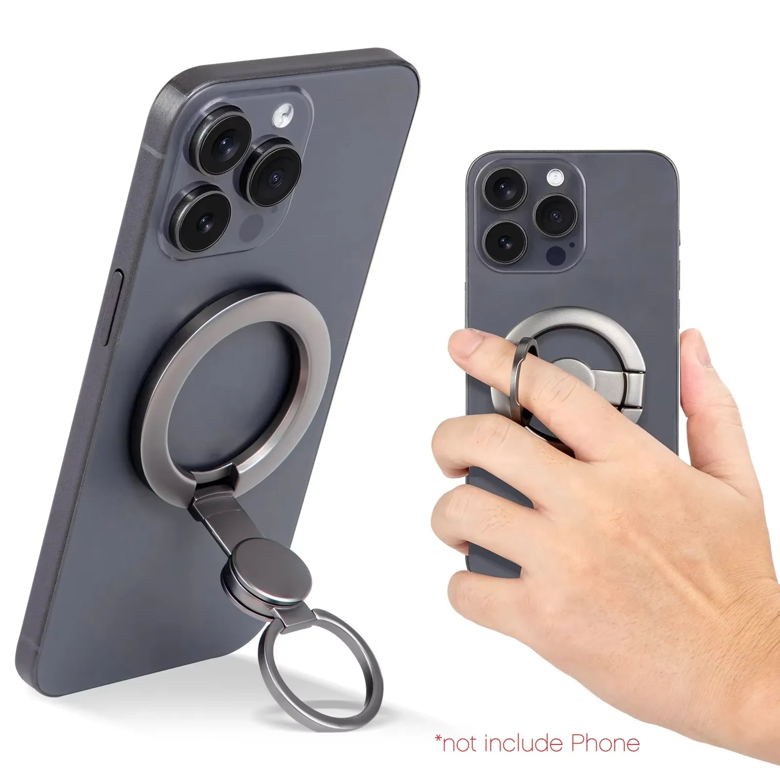 2025 Dual-Mode Phone Grip | Double-Sided Magnetic Ring Stand and Kickstand for MagSafe close-up view