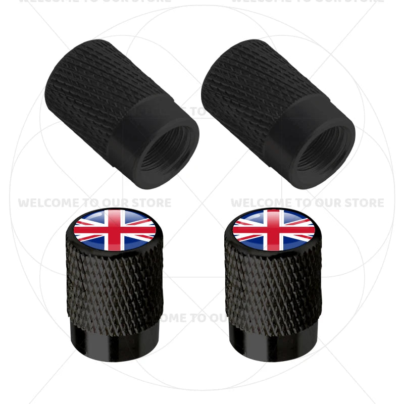 For Sweden Swedish Flag Union Jack Britain Flag Emblem 4Pcs Aluminum Motorcycle Car Ti close-up view