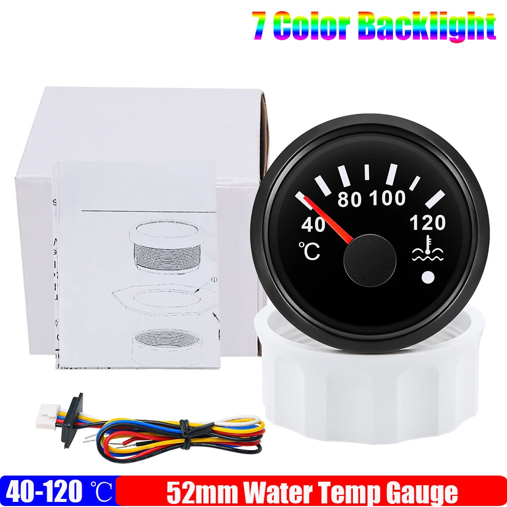 ZMFJH 7 Color Light 52mm Car Gauge Set | Fuel Water Level Voltmeter Oil Pressure Temp alternate view