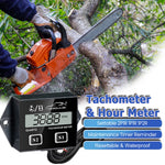 Digital LCD Tachometer Hour Meter | Engine Speed Gauge for 2/4 Stroke Motors