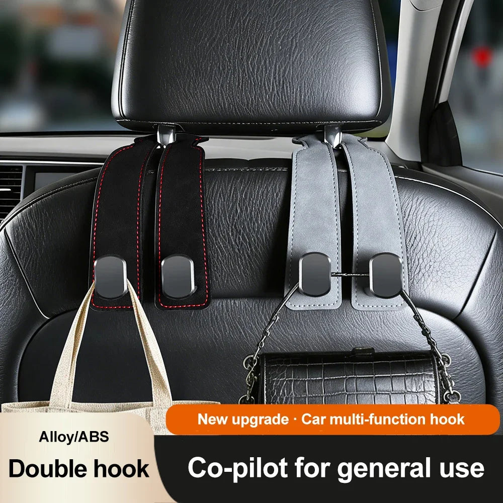Suede Metal Car Headrest Organizer Hook 20 KG